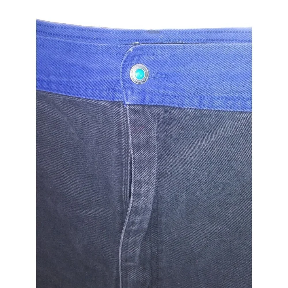 Mens VTG Zeppelin Denim Shorts Sz 54 COLORBLOCK rare MULTICOLOR BOHO FESTIVAL